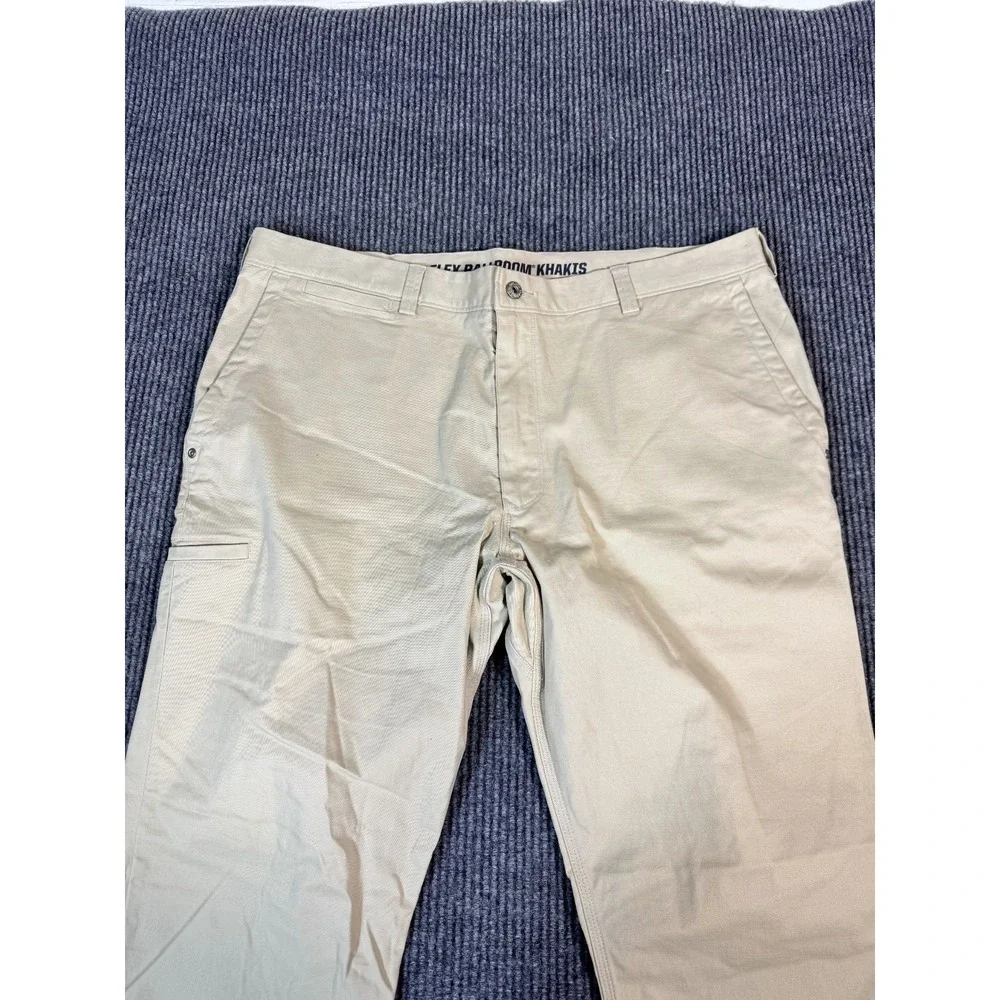 Duluth Trading Co Flex Ballroom Khakis Pants Mens 40x32 Tan Chino Trim Fit Work